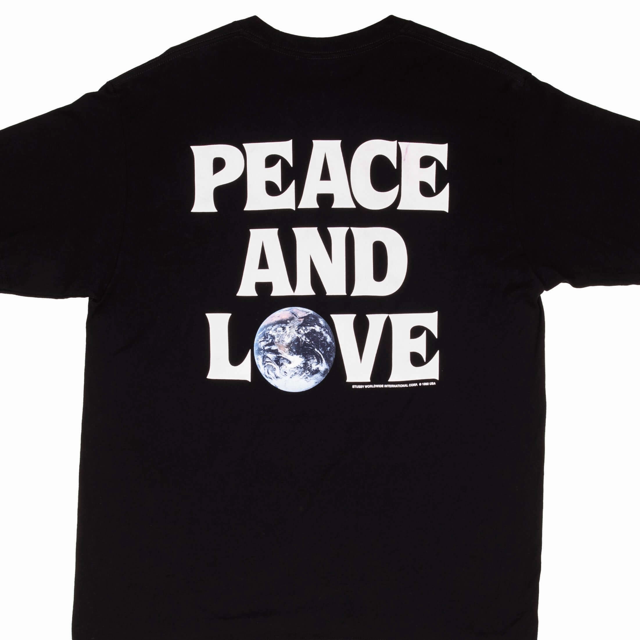 VINTAGE STUSSY PEACE AND LOVE TEE SHIRT SIZE LARGE sports activity Breathable Design Wear