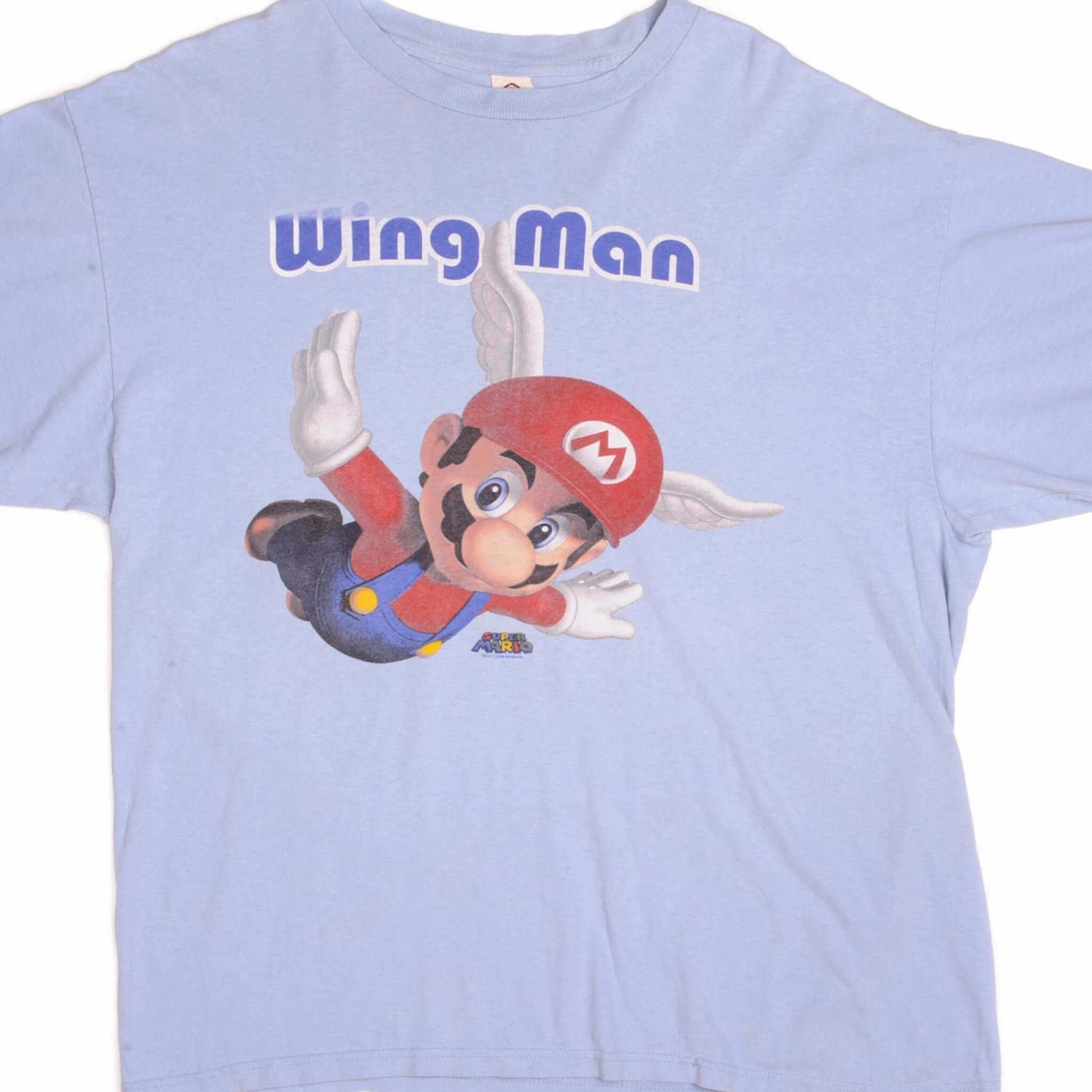VINTAGE SUPER MARIO WING MAN TEE SHIRT 2008 SIZE LARGE Easy Care Fabric