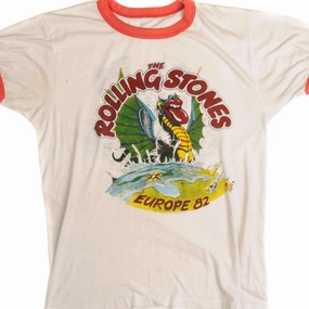 VINTAGE THE ROLLING STONES EUROPE'82 TOUR TEE SHIRT 1982 SIZE MEDIUM Comfort Waist Fun Style