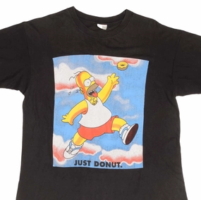 VINTAGE THE SIMPSONS HOMER JUST DONUT TEE SHIRT 1990S SIZE MEDIUM Elderly clothing