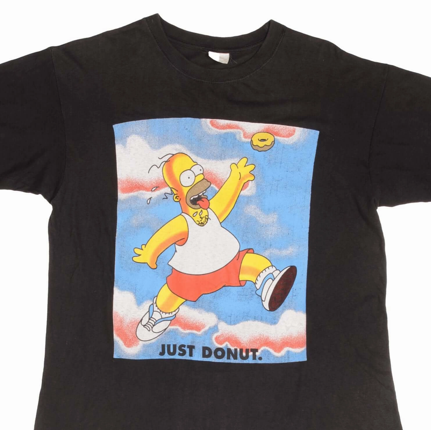 VINTAGE THE SIMPSONS HOMER JUST DONUT TEE SHIRT 1990S SIZE MEDIUM Elderly clothing