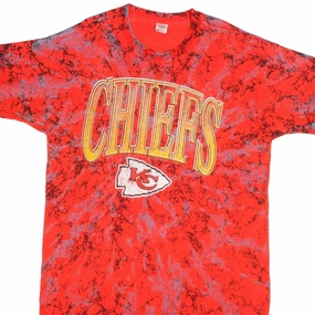 ZeroDistressFinish VINTAGE TIE DYE NFL KANSAS CITY CHIEFS TEE SHIRT 1990S SIZE XL MADE IN USA