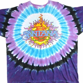 VINTAGE TIE DYE SANTANA RIVER OF COLORS TOUR TEE SHIRT 1999 SIZE 2XL adults' Relaxed Fit Design