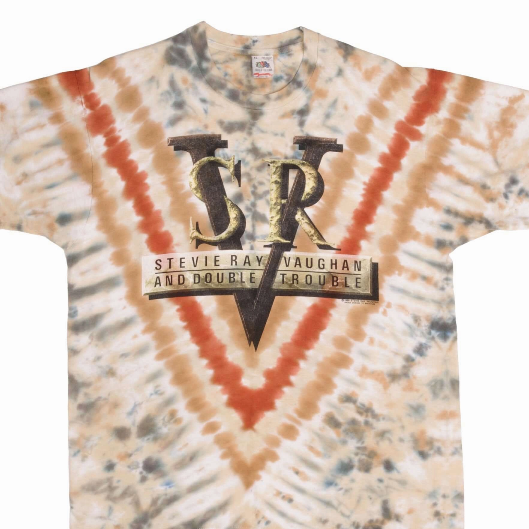 VINTAGE TIE DYE STEVIE RAY VAUGHAN TOUR 1989 TEE SHIRT SIZE XL MADE IN USA Cozy Fit Design Holiday Outfit Style