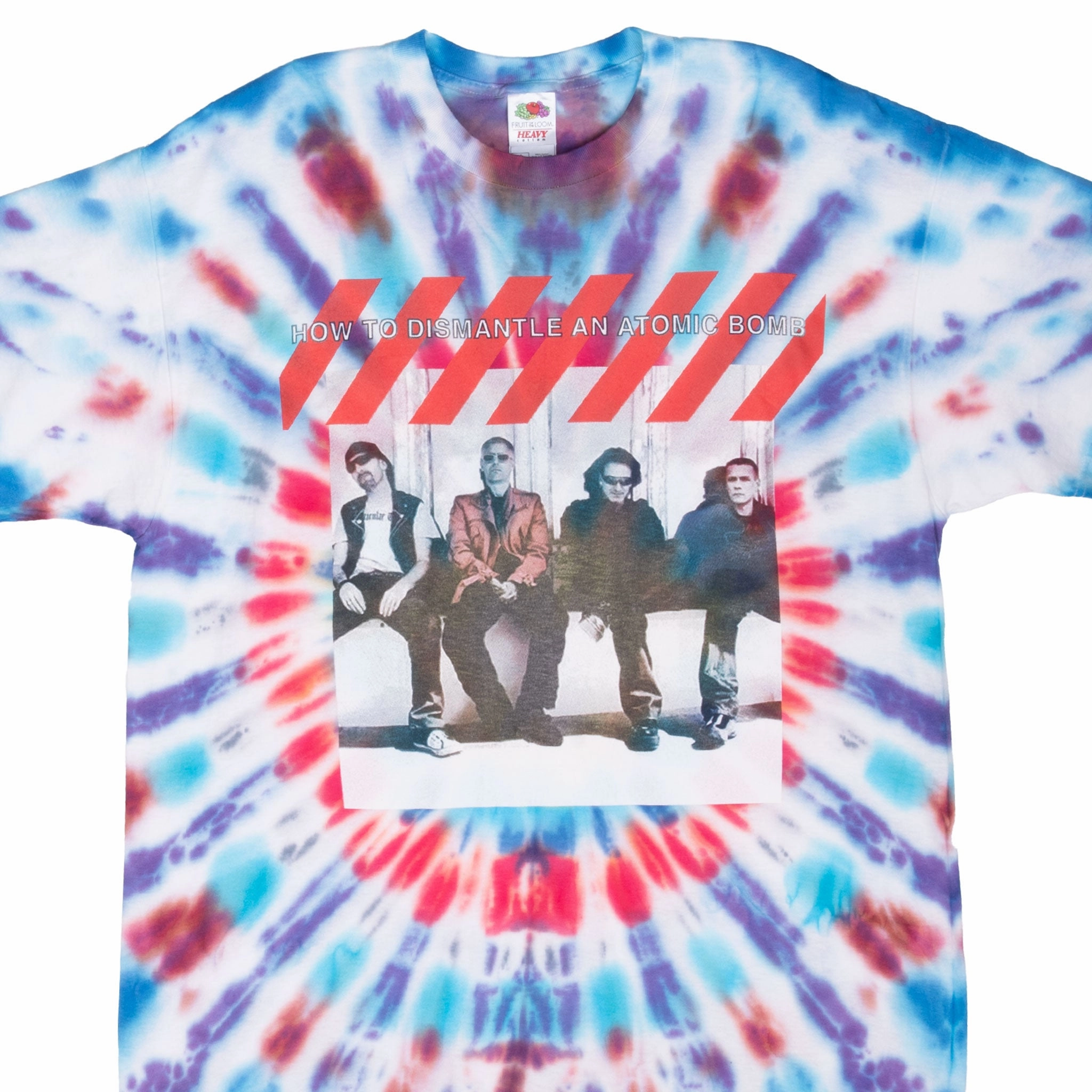 Comfortable Look Vintage Wash Effect VINTAGE TIE DYE U2 DISMANTLE AN ATOMIC BOMB VERTIGO TOUR TEE SHIRT 2000S LARGE