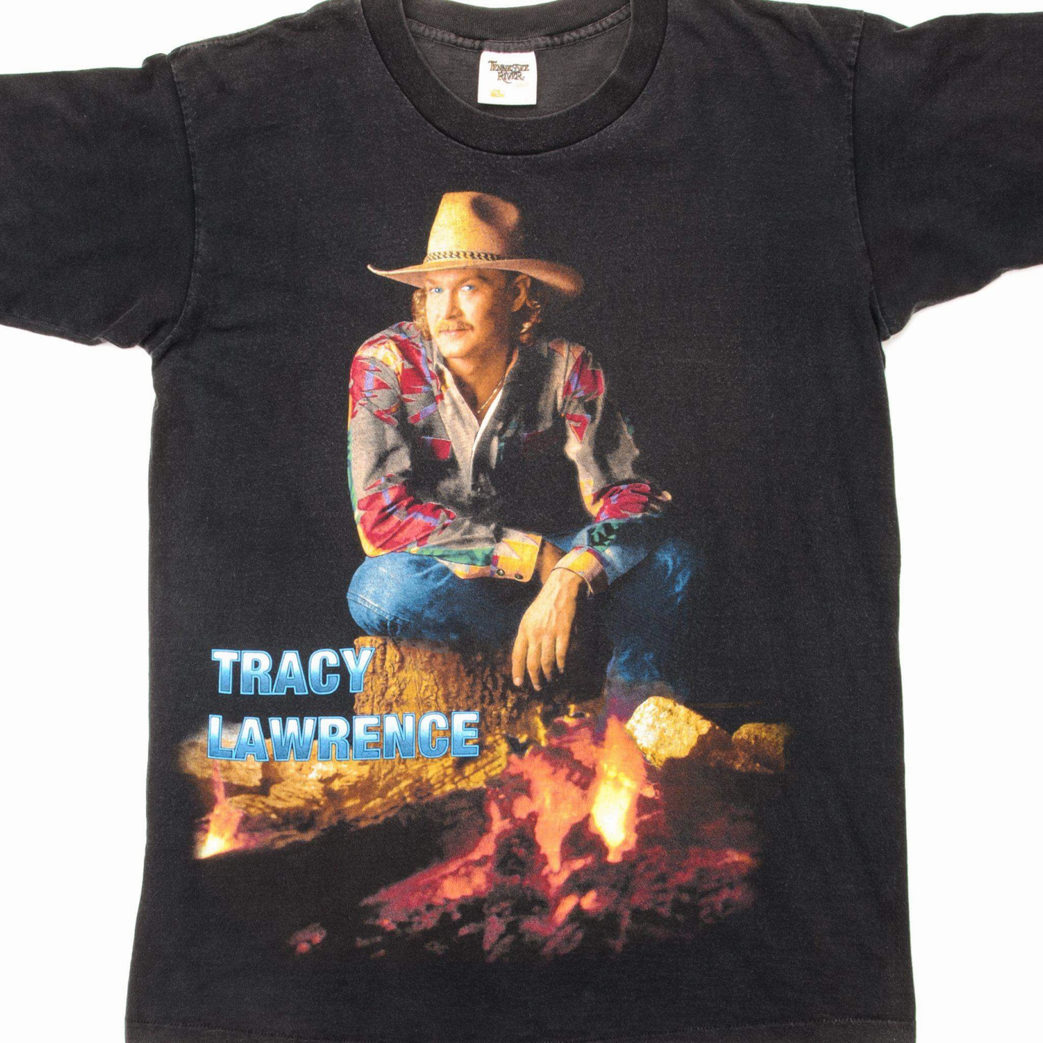 VINTAGE TRACY LAWRENCE LIVE TEE SHIRT 90s SIZE LARGE MADE IN USA Stretch Fit quick dry
