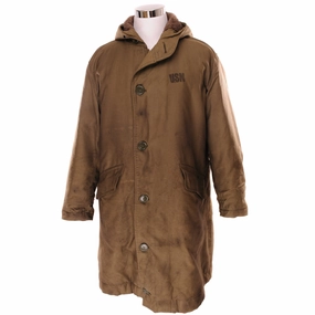 VINTAGE USN US NAVY N-1 N1 DECK JACKET PARKA WW2 ERA SIZE 40 STENCIL Matte Surface Texture