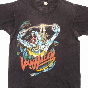 VINTAGE VAN HALEN TEE SHIRT KICK ASS 1986 SIZE LARGE MADE IN USA Durable Ribbed Hem