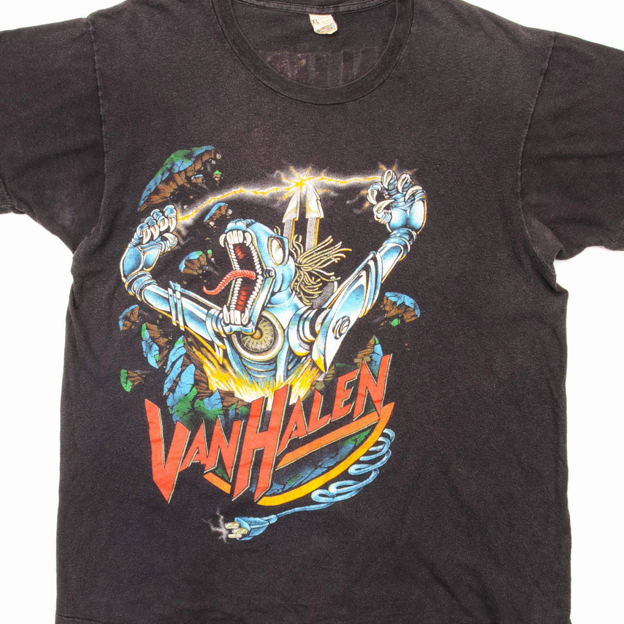 VINTAGE VAN HALEN TEE SHIRT KICK ASS 1986 SIZE LARGE MADE IN USA Durable Ribbed Hem