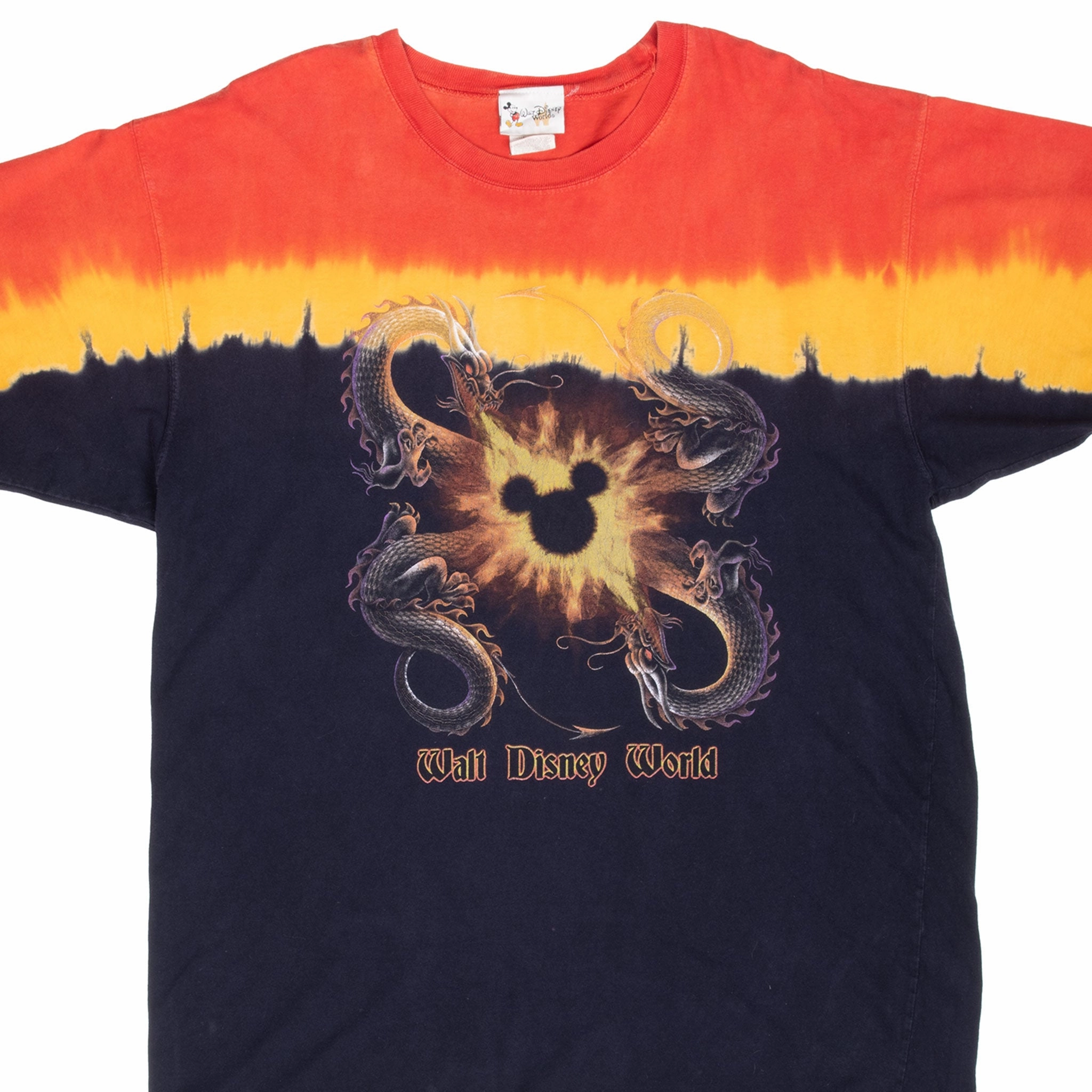 Comfy Layer Wear VINTAGE WALT DISNEY WORLD DRAGON TIE DYE TEE SHIRT 2000S MEDIUM