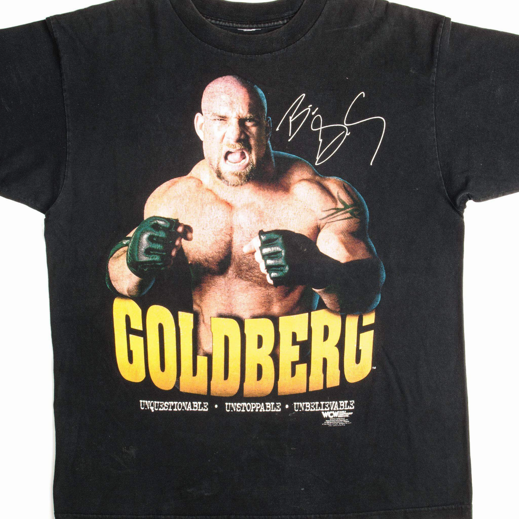 VINTAGE WCW GOLDBERG TEE SHIRT 1998 SIZE LARGE Relaxing Day Cozy and Comfortable