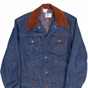 VINTAGE WRANGLER BLANKET LINED NO FAULT DENIM JACKET 1970S MEDIUM MADE IN USA Core Warmth