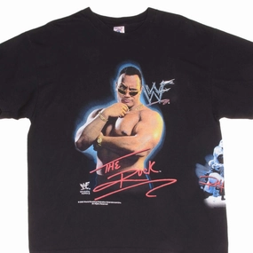 VINTAGE WWE WWF THE ROCK TEE SHIRT 2000 SIZE XL Chic Outfit Comfy Top