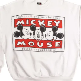 VINTAGE DISNEY MICKEY MOUSE SWEATSHIRT SIZE XL MADE IN USA Organic Fibers Faux Suede