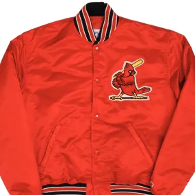 VINTAGE STARTER MLB ST LOUIS CARDINALS SATEEN JACKET 1990S LARGE MADE USA Abrasion Resistant Zippers