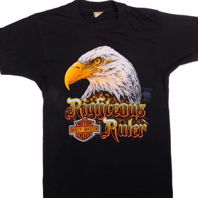 Multi Purpose Wear VINTAGE HARLEY DAVIDSON TEE SHIRT 3D EMBLEM 1980s SIZE SMALL MADE IN USA