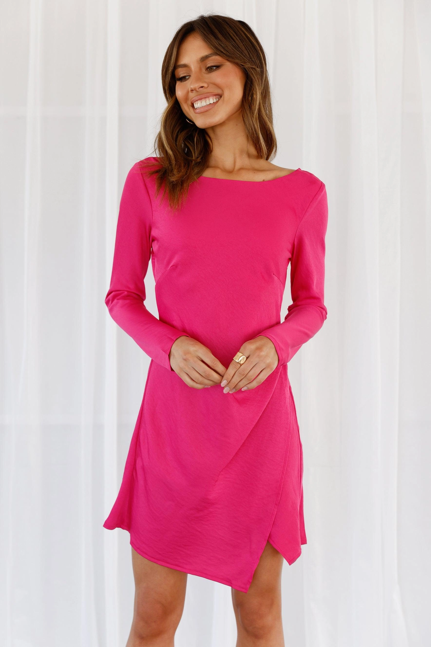 Air Layer WrinkleResistantFinish Sweet Sensations Dress - Hot Pink