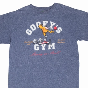 VINTAGE DISNEY GOOFY'S GYM 1990S TEE SHIRT XL MADE IN USA Soft and Light Wear Wicking Interlock Knit