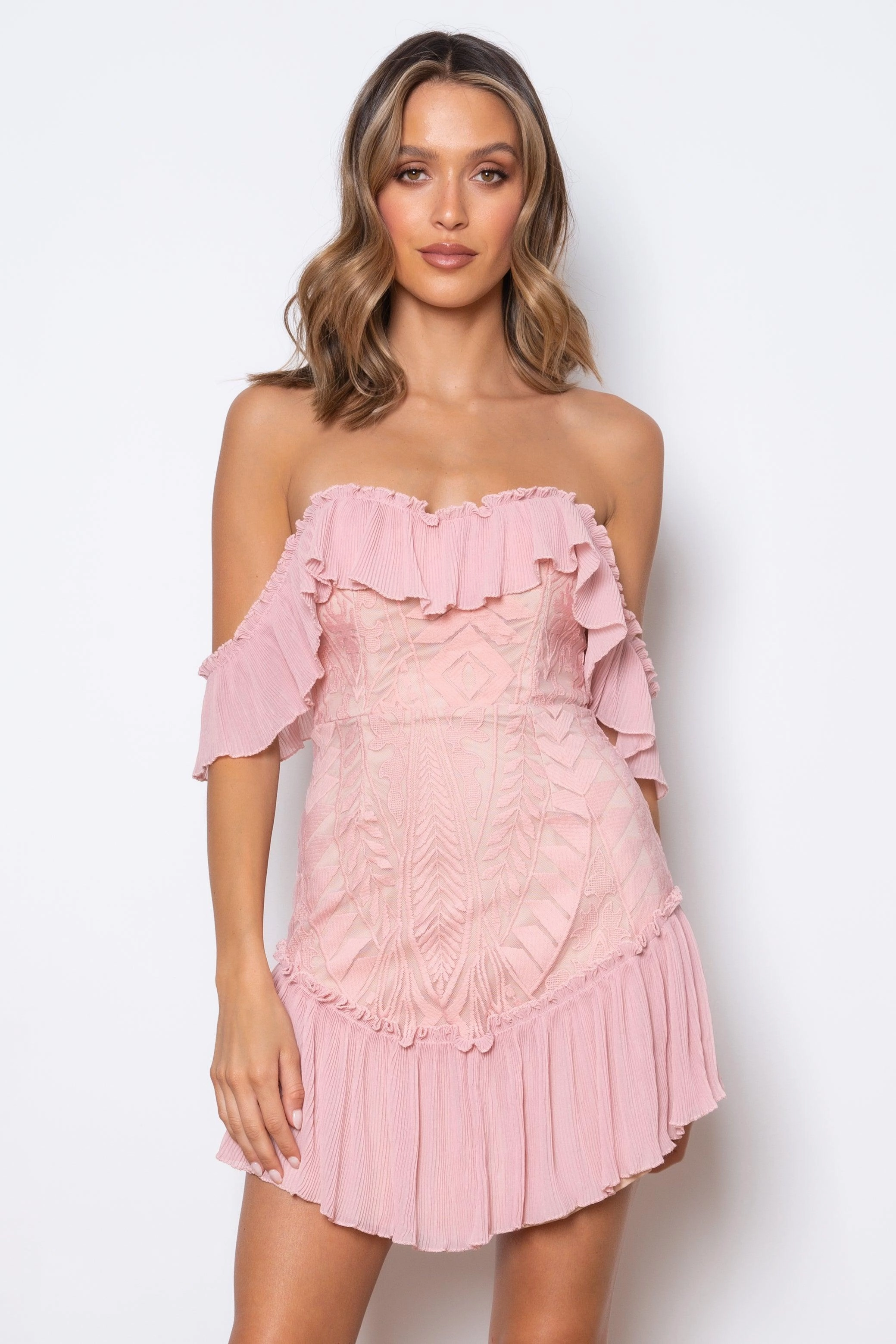 Dreamer Mini Dress - Blush Satin Glow