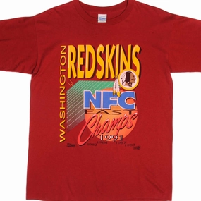 VINTAGE NFL WASHINGTON REDSKINS TEE SHIRT 1991 SIZE LARGE MADE IN USA Odor Resistant Treatment