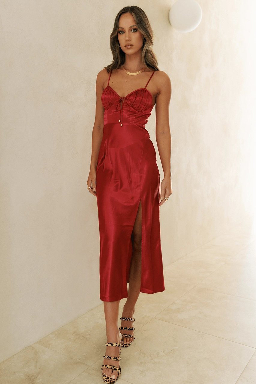 Shay Slip Dress - Red Timeless Look