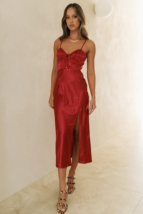 Shay Slip Dress - Red Timeless Look