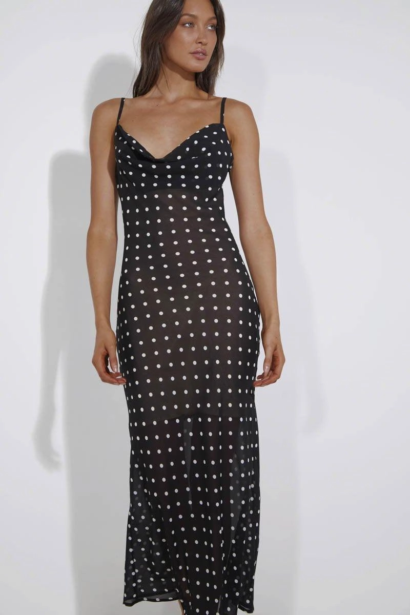 Neutral Tones Zandi Dress - Polka Dot