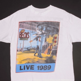 VINTAGE STEVIE RAY VAUGHAN 1989 TEE SHIRT SIZE LARGE MADE IN USA Classic timelessness Compact Stitch Pattern